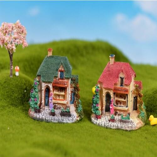 8.9*7.4cm Fairy Garden Micro landscape decoration house villa DIY Material European Style Villa House Model Decorated