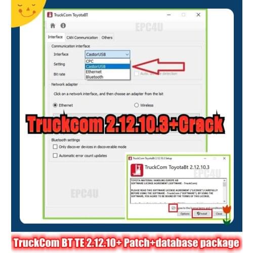 TruckCom BT TE 2.12.10 (238213-029) + Patch+database package [08.2019] For Toyota