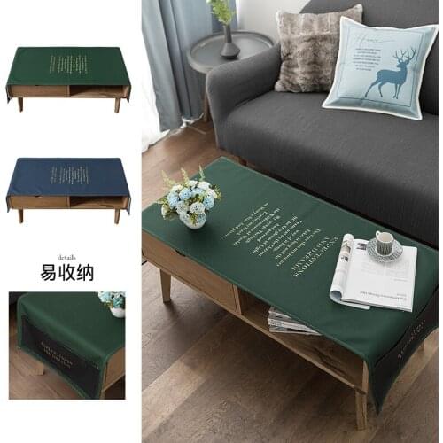 Nordic style ArmyGreen/deep blue waterproof advanced cotton and linen tablecloth for Dinning Table Tea Tables Table cloth