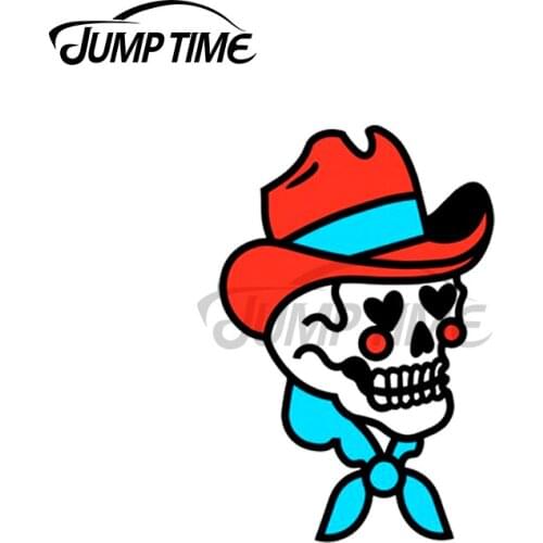 Jump Time 13 x 6.3cm For Yee Haw Skull Car Stickers Trunk Decal Car Accessories Graffiti Vinyl Material Scratch-Proof Decor