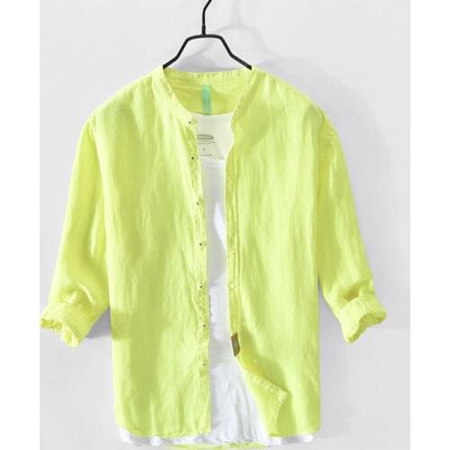 Z802 spring and summer new mens casual solid color makaron fluorescent seven color shirt coat