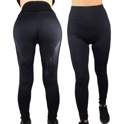 Ogilvy Mather 2020 Sexy Women Leggings Push Up Fitness Gym Leggings PU Love Stitching Workout Pants Femme High Waist Mujer Pants