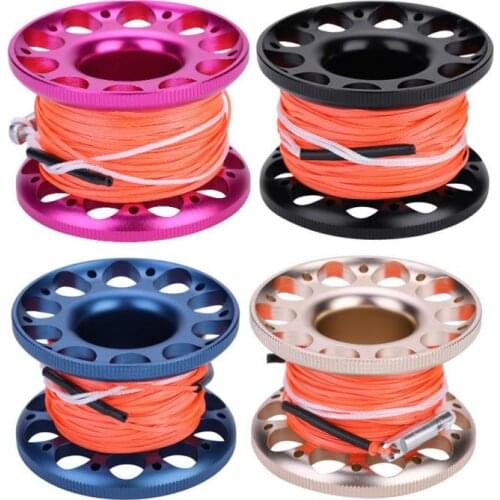 1Pc 30M DIY Reel Spool Line Mini Aluminium Reel Baitcasting Reel Spool with Stainless Steel Double Ended Hook