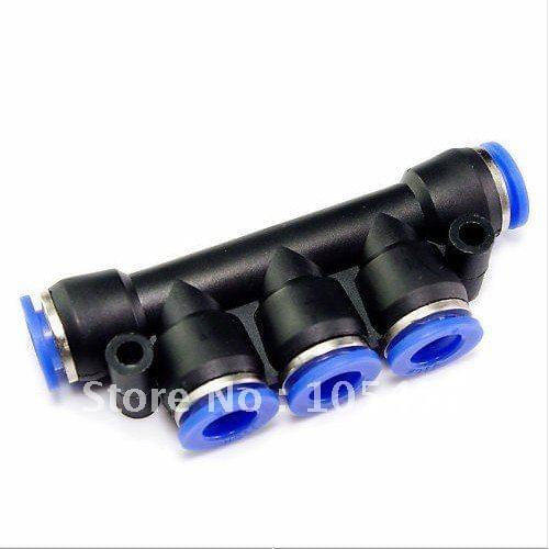 10pcs/lot 6/8mm Union Triple Pneumatic Tube Quick Connector