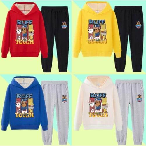 2021 Paw Patrol Hoodies Pants Suit for Teens Girls Boys Children Cartoon Anime Sweatshirt Suit Kids Autumn Winter Clothes Gift