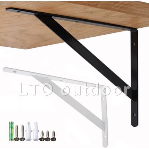 4PCS Metal Shelf Bracket L Shape Thickened Corner Brace Shelf Right Angle 6-20 inch Bracket for Commodity Furniture Fitting