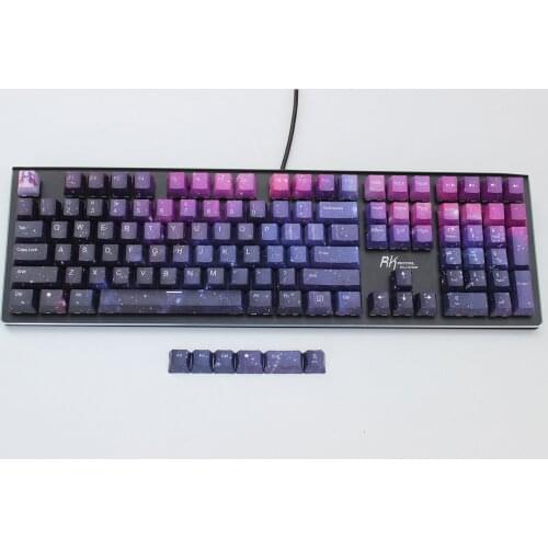 5-Side Dye-Subbed PBT Keycaps Galaxy OEM Profile Fit Cherry MX Switches for 61 63 64 84 87 96 104 108 Mechanical Keyboards