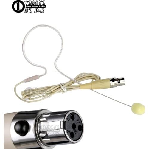 5Pcs Mini XLR 4 Pin Skin Colour Single Earhook Headset Microphone Condenser Mic For SHURE Wireless System BodyPack Transmitter