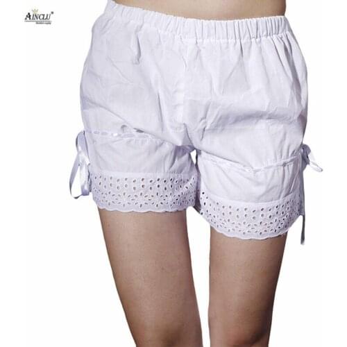 Ainclu Free Shipping Cemavin Womens Amazing Cotton White Lace Lolita Rendering and Outer Wear Bloomers / Cotton Pettipants