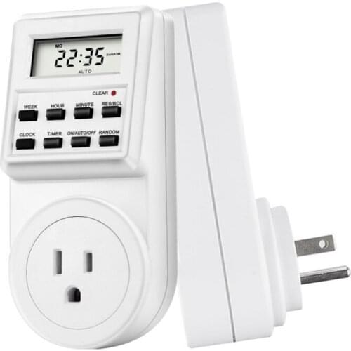 EUPlug Digital Weekly Programmable Electrical Wall Plug-in Power Socket Timer Switch Outlet Time Clock AC 220V 110V UK US FR BR
