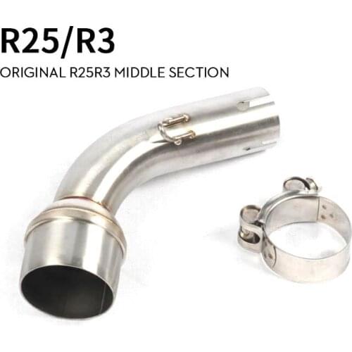 For YAMAHA YZF R3 R30 R25 2013-2016 Motorbike Modified Scooter Muffler Motorcycle Middle Exhaust Mid link pipe For MT-03 MT03