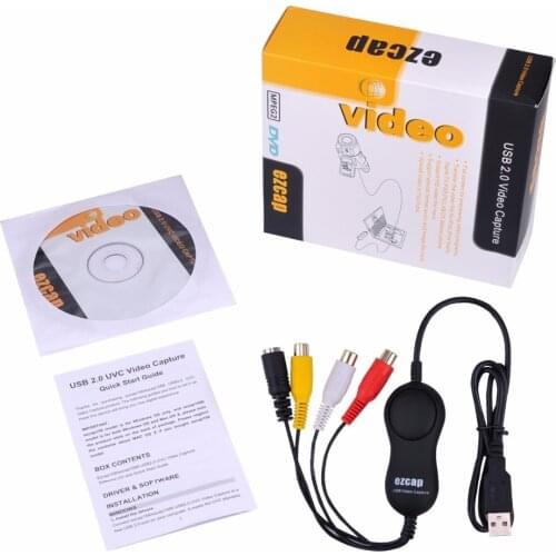 Ezcap158 USB 2.0 UVC Audio Video Capture card Analog Video Recording for XBOX PS3 VHS Old Camera Support Windows Linux MAC Win10