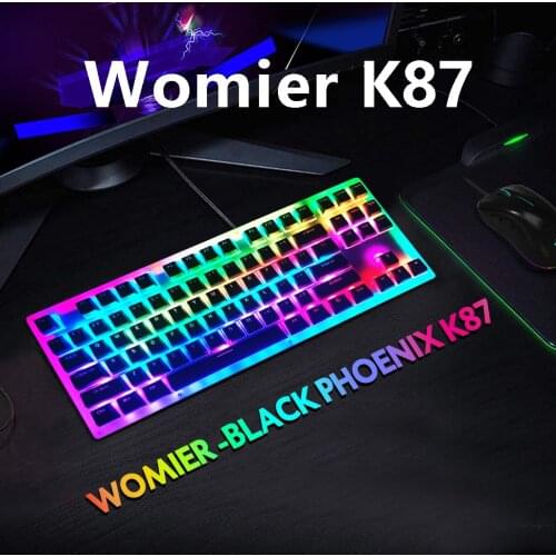 Womier K87 Hot Swappable Mechanical Keyboard 80% 87 TKL PCB Case Gateron Switch Lighting Effects With RGB Switch Led Keyboard