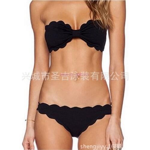 By dhl 200pcs hot Sexy Retro Women Preppy Wave Bow Swimwears Padded Swimsuit Biquinis Bathing Suits maillot de bain Summer Girls