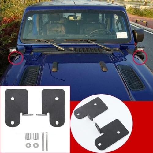 Aluminum Alloy Pillar Lights Mount Brackets Kit For for Jeep Wrangler JL JT Gladiator 2018