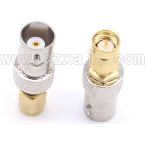 JX connector 100pcs BNC to SMA adapter BNC Jack female Nickel Plating To SMA male Gold Plating Jack RF Connector Straight