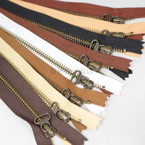 Leather Wallet Handbag Accessories 20 ~ 30cm YKK 5 Bronze Zipper Gourd Head