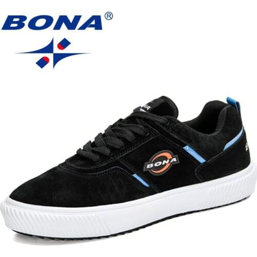 BONA 2021 New Designers Casual Shoes Lace-up Men Lightweight Suede Walking Fashion Footwear Man Leisure Shoes Zapatillas Hombre