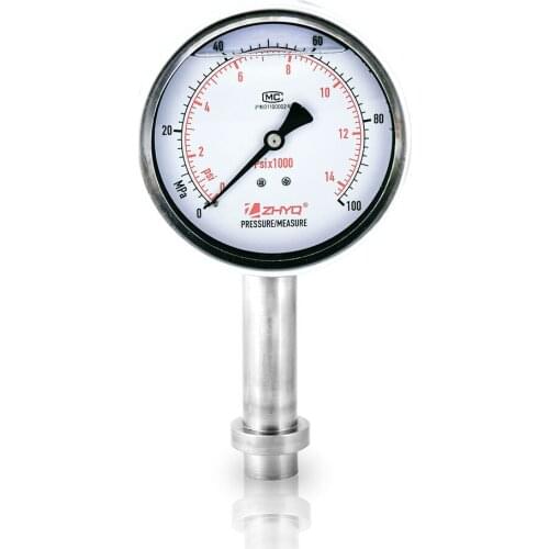 Platen mounting flush diaphragm pressure gauge