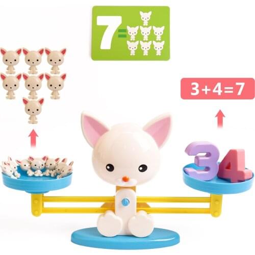 Montessori Math Match Toy Rabbit Balancing Scale Preschool Number Balance Toys Baby Educational Learning Board Game Kids Gift