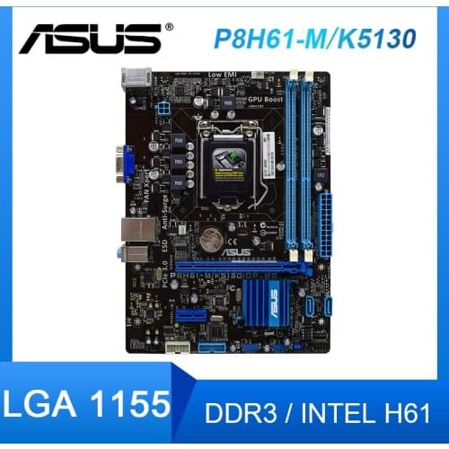 For ASUS P8H61-M/K5130/DP_MB original motherboard intel H61 LGA1155 DDR3 32GB USB 3.0 M-ATX used Motherboard