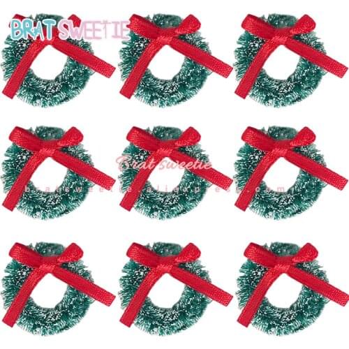 Mini Wreaths for Dollhouse Christmas Decoration Small Ornament Home Decor Pendant Xmas Tree Hanging Decor Party Supplies