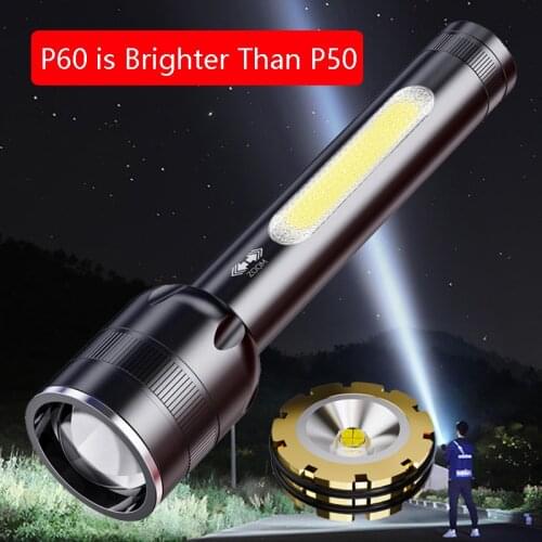 Powerful Flashlight P60 High Power Rechargeable LED 2400mAh USB Tactical Lamp Camping Lantern 18650 Battery Search Fishing Torch