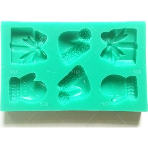 Socks / Gift / Christmas Hhat Shape Fondant Cake Decorating Lace Mold Silicone Decoration Mold Surafcraft Tools Bakeware SQ15133