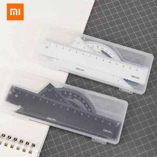 New Xiaomi Deli metal ruler Metal material four-piece suit comfortable feel clear scale for students and office