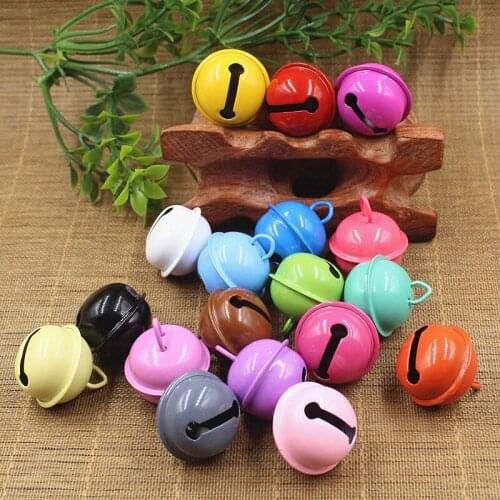NEW Metal Candy Color Bell Christmas Tree Decoration Pet Necklace Pendants DIY Accessories 30pcs