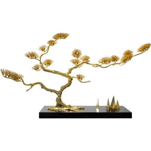 Lucky Metal Welcome Pine Decoration Hotel Restaurant Entrance Office Desktop Large Iron Sculpture Art Ornament