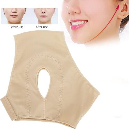 Adjustable Elastic Non-marking Sleep Bandage Lifting V-Face Firming Sagging Law Lines Double Chin Masseter Massage Facial Mask M