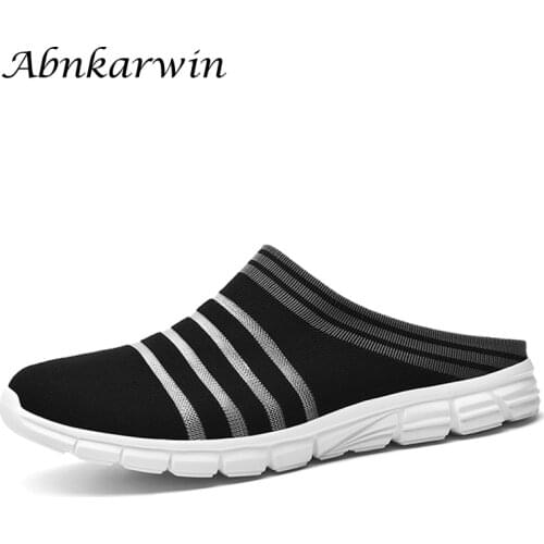 Spring Summer Breathable Slip On Half Shoes For Men Slides Slippers Sliders Shoes Women Light