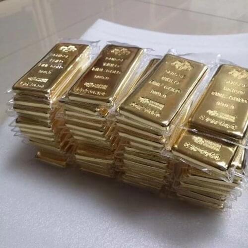 Swiss Gold Bar Simulation 1 Kilo Gold Solid Pure Copper Plated Gold Bank Sample Gold Nugget Gold Model