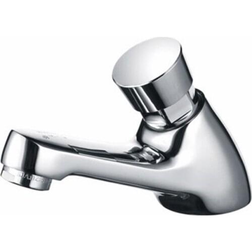 Bathroom metered Basin Faucets Brass time sink Water Mixer Sink Taps Single cold Handle Deck Mounted Crane Tap