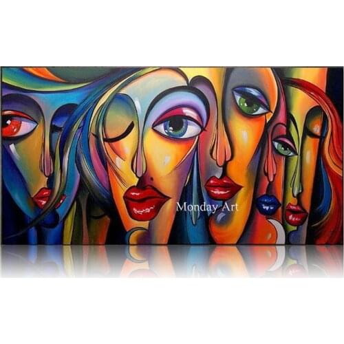 100% Hand painted Textur oil painting abstract Canvas painting Famous artist Picasso Guernica art picture decoration painting