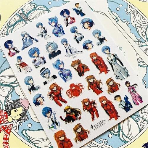 TSC-235 TSC-242 Black White cartoon girl 3D Back glue Nail Art Stickers Decals Sliders Nail ornament decoration
