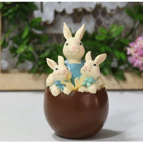 European style bedroom layout desktop decoration decoration chocolate eggshell couple family rabbit resin crafts decoration