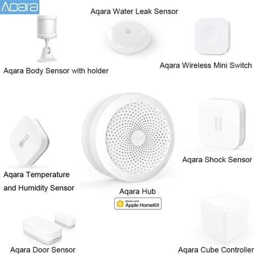 AQARA Smart Home Kits Gateway Hub Door Window Shock Sensor Body Sensor Wireless Switch Water Sensor for Apple Homekit