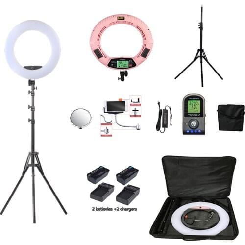 Yidoblo FE-480II Bio-color Ring Lamp 480 LED Lamp Photography Beauty salon nail Makeup selfie Lighting + stand+bag + battery