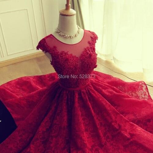 YNQNFS YEC27 Vestidos de Fiesta Robe Cocktail Short Party Graduation Homecoming Dress Lace Red Color Real Photos
