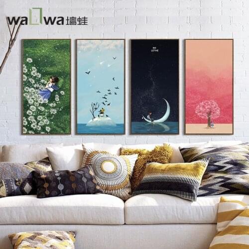 Remember the time axis west wall frog Li modern minimalist living room decorative painting paint the Bedroom Sofa backdrop mural