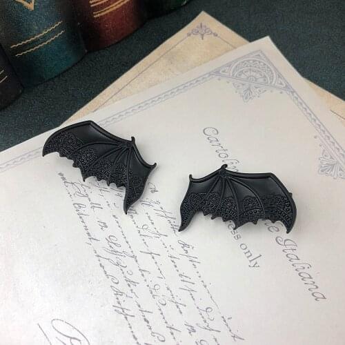 Women Ornament Unglazed Black Antique Silvers Dark Count Vampire Demon Wings Punk Bat Hair Clip Head Hair Clip Sub