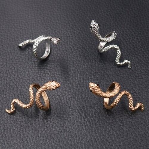 1Pair Punk Cute Adjustable Vipers Couple Ring For Women Men Rock Hip Hop Metal Color A236nimals Open Finger Ring Party Jewelry