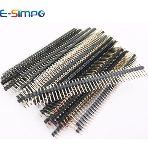20pcs (10pairs) 1x40 Single Row 2.54mm Pitch Breakable Pin Header PCB Connector Strip male female connector pin