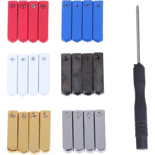 4PCS/lot DIY Screw On Metal Aglet Replacement Shoelaces Metal Tips Buckle Mirror Gunmetal Head For Sneakers With Screwdriver