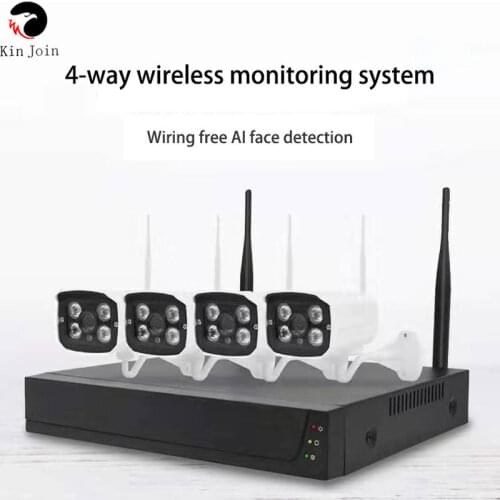 4CH Video WIFI Surveillance Camera NVR Kit Tuya Waterproof CCTV Security System Net Monitoring Recorder 5MP Wireless IP