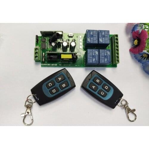 85v~250V 110V 220V 230V 4CH RF Wireless Remote Control Relay Switch Security System Garage Doors & Rolling Gate Electric Doors