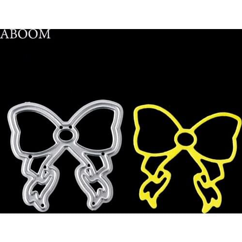 ABOOM 1PC Frame Bowknot Metal Cutting Dies Template For DIY Album Scrapbooking Stencils Embossing Paper Cards Making Template