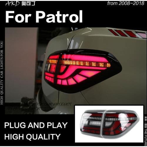 AKD Car Styling Tail Lamp for Nissan Patrol Tail Lights 2008-2019 Tourle LED Tail Light Rear DRL Signal Reverse auto Accessories